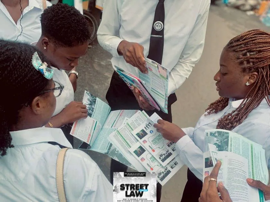 Nigerian law students leading a street law learning activity